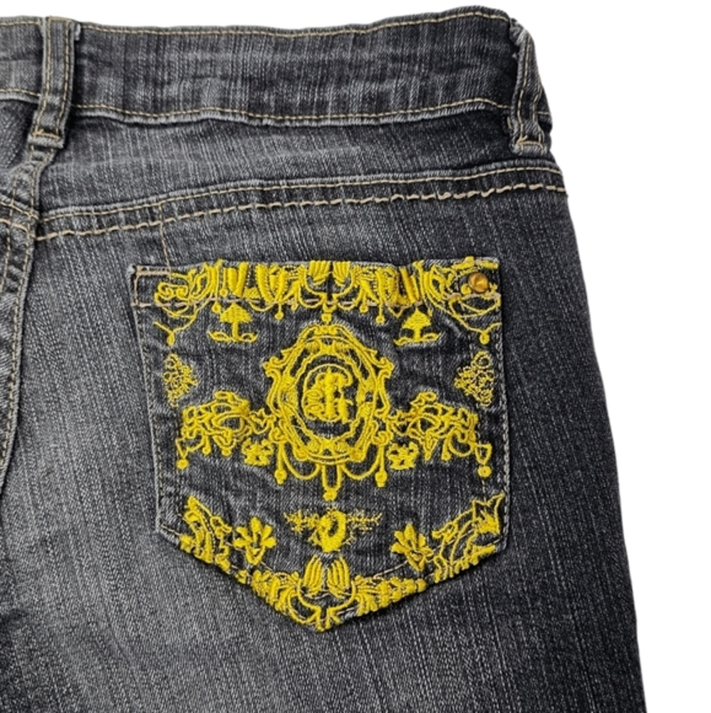 G-Unit Women's Juniors Size 5 Black Capri‎ Dark Wash Cotton Blend Stretch Jeans